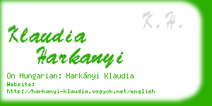 klaudia harkanyi business card