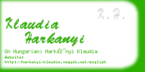 klaudia harkanyi business card